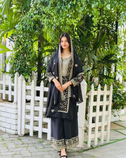 ROYAL BLACK SHARARA SET