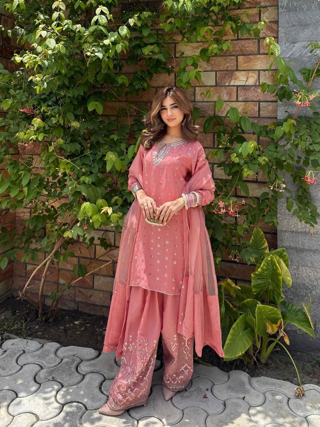 76b8324a-db93-4061-b22a-c00364592336 BLUSHED GLAM SHARARA SET - Image 3