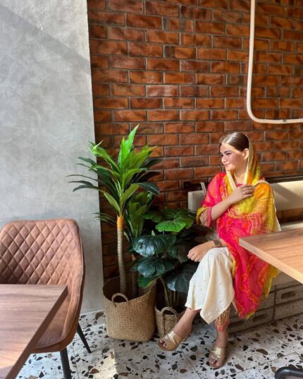 PINKWHITE COTTON UNSTITCHED LAWN