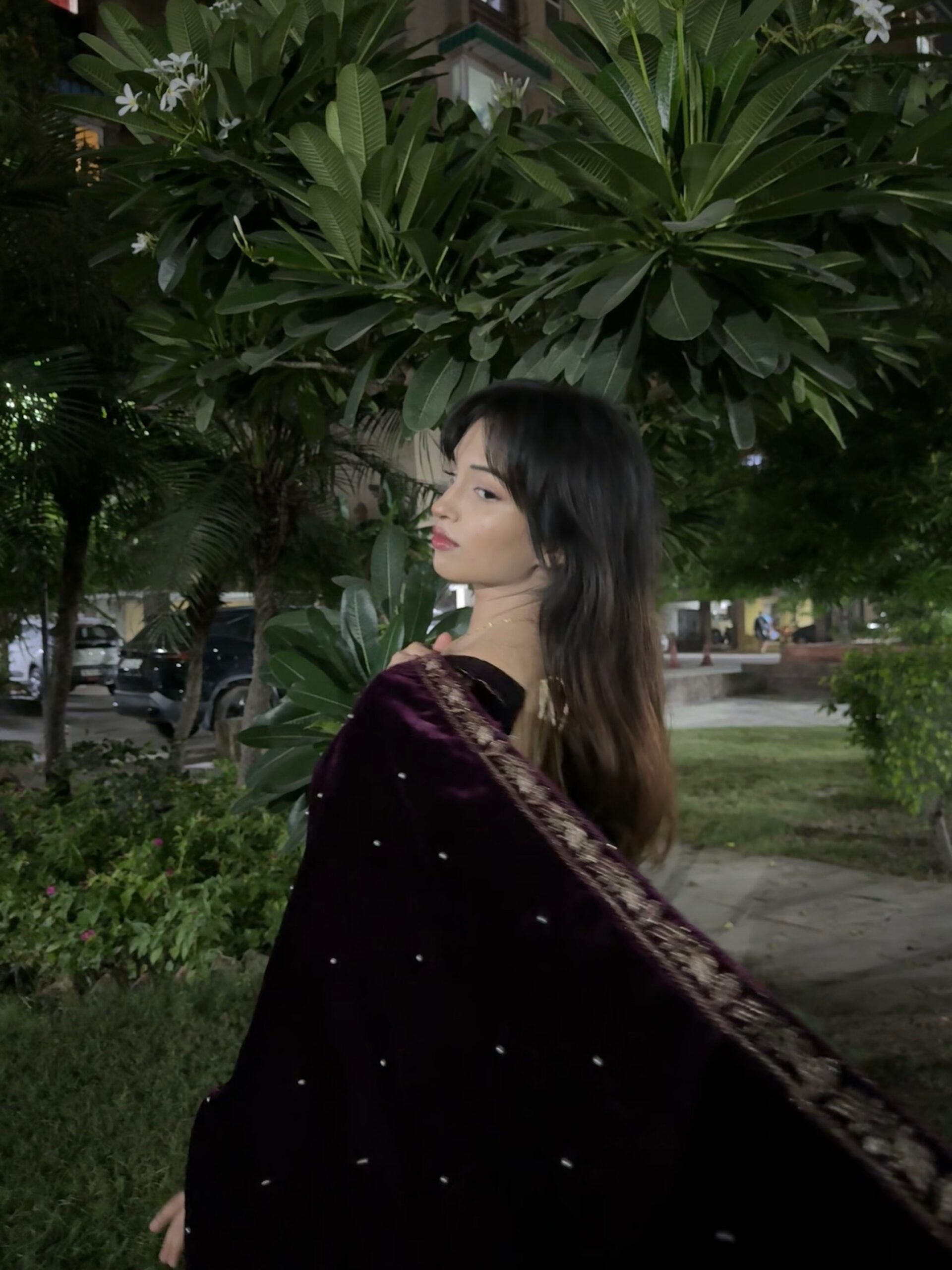 img_2818-1-2 LUXURY WINE VELVET SAREE - Image 5